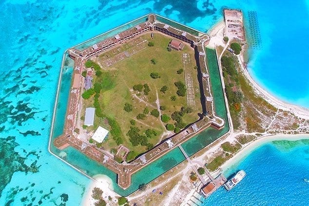 Aerial view of Dry Tortugas National Park.