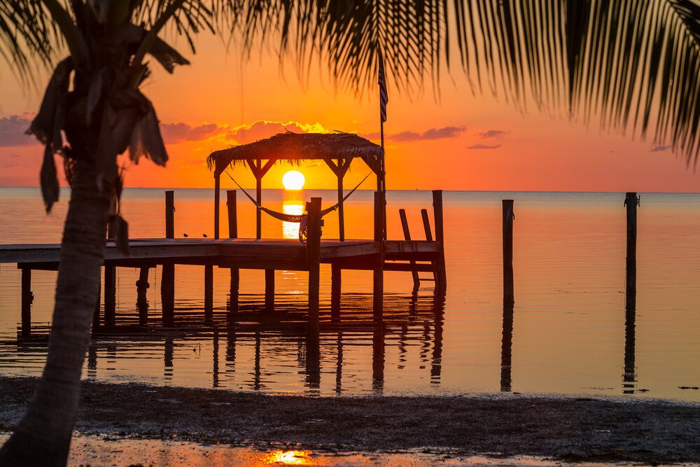A photo of a sunrise in Key West.